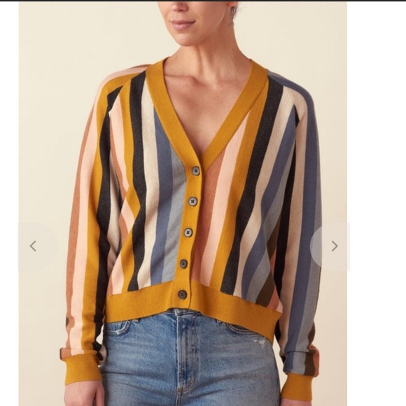 THE GREAT. Sweaters - The GREAT. The Boxy Varsity Striped Cardigan Sweater Large